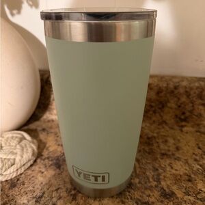 YETI Light Green and Stainless Steel Tumbler